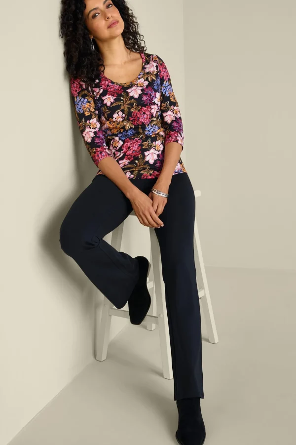 Soft Essential Styles | Feminine Flourish-Soft Surroundings Soft Essential™ SUPIMA® 3/4 Sleeve Tee Black