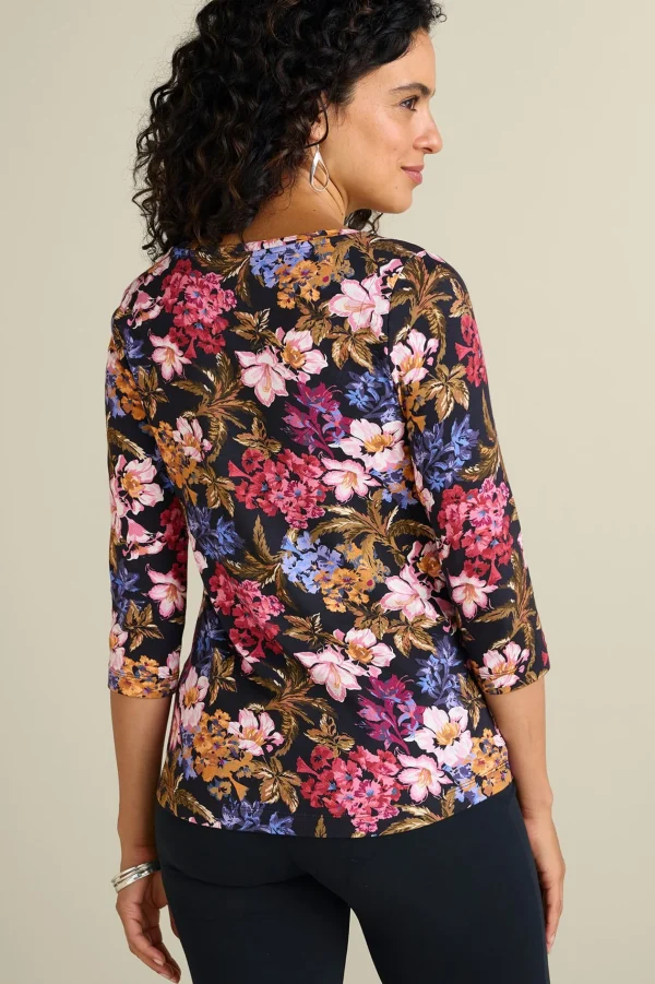 Soft Essential Styles | Feminine Flourish-Soft Surroundings Soft Essential™ SUPIMA® 3/4 Sleeve Tee Black