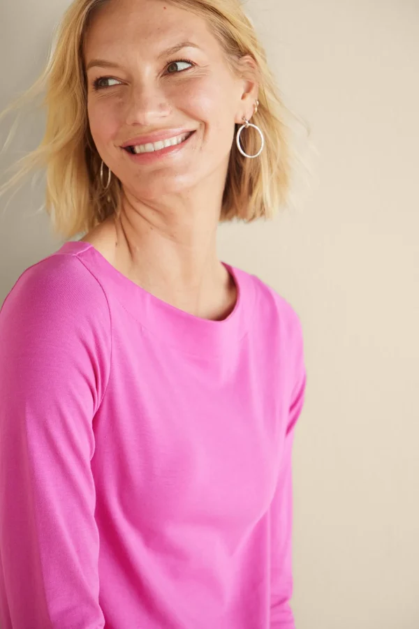 Soft Essential Styles | Into The Blues-Soft Surroundings Soft Essential™ SUPIMA® Long Sleeve Tee Rose Violet