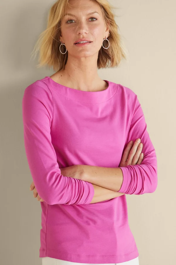 Soft Essential Styles | Into The Blues-Soft Surroundings Soft Essential™ SUPIMA® Long Sleeve Tee Rose Violet