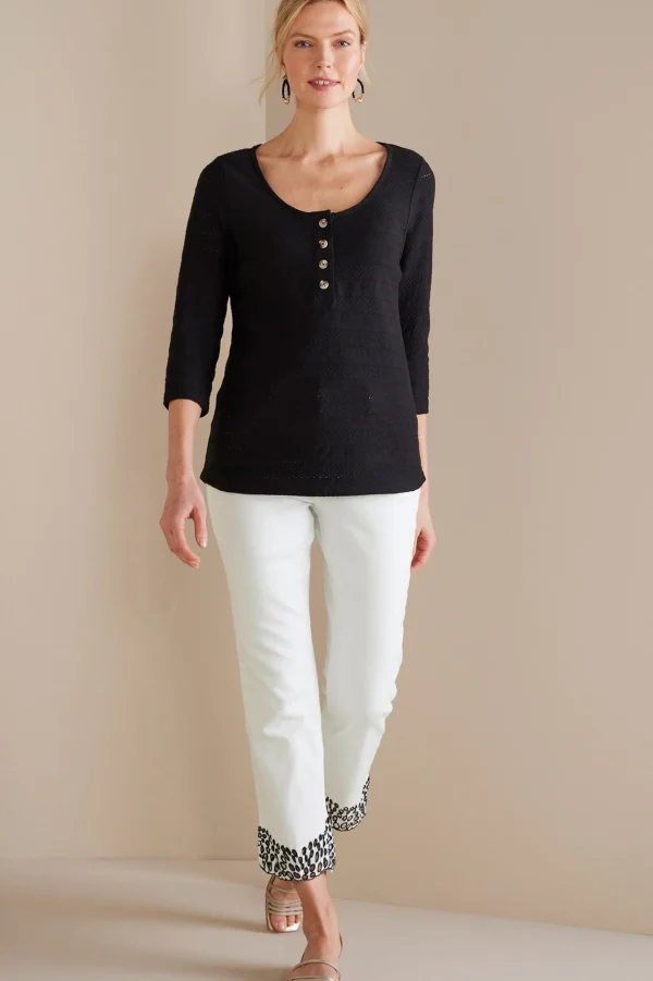 cropped | ankle-Soft Surroundings Solene Eyelet Denim Crop Jeans White