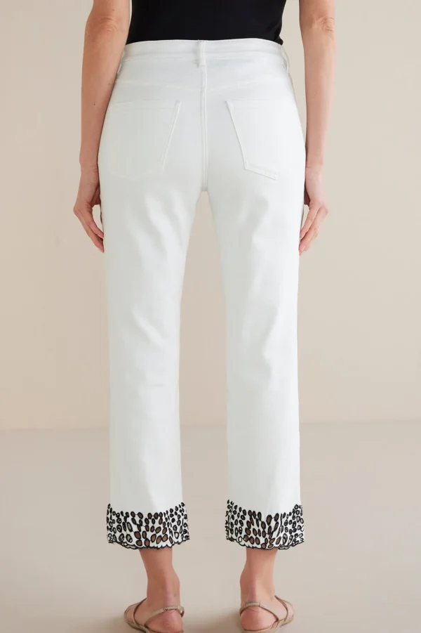 cropped | ankle-Soft Surroundings Solene Eyelet Denim Crop Jeans White