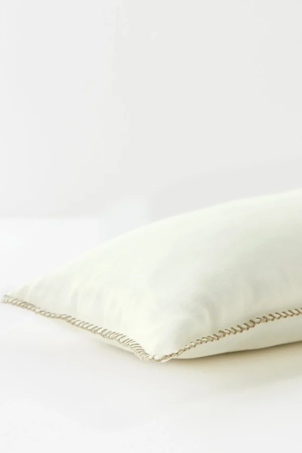 Decorative Pillows-Soft Surroundings Sonata Linen Bolster Pillow Ivory