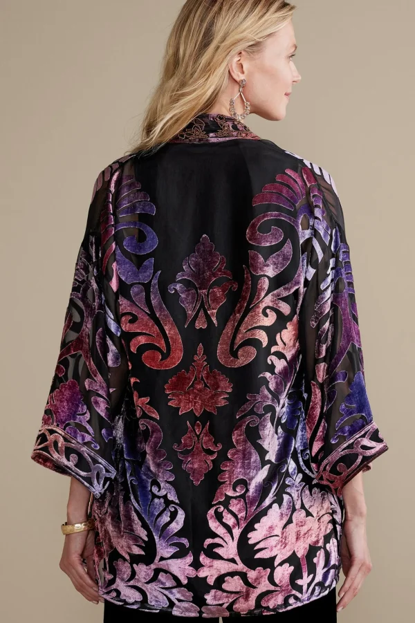 Feminine Flourish | EVelvet Styles-Soft Surroundings Sophia Topper Purple Gold Metallic