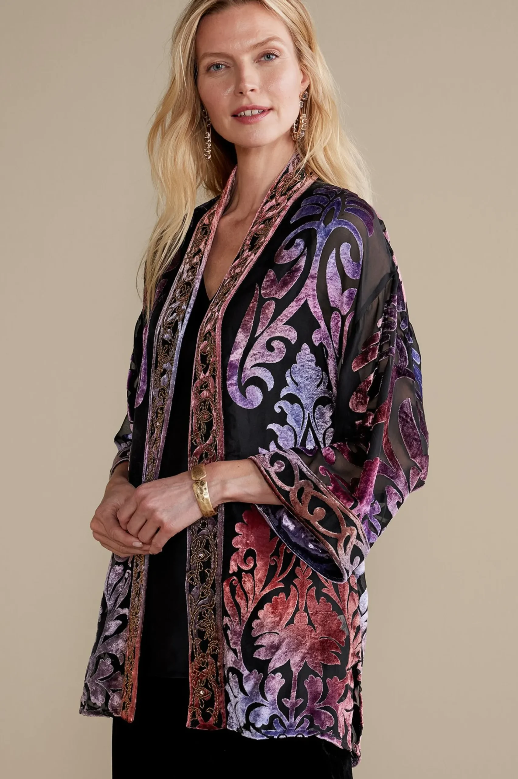sophia_topper_4.webp Feminine Flourish | EVelvet Styles-Soft Surroundings Sophia Topper Purple Gold Metallic