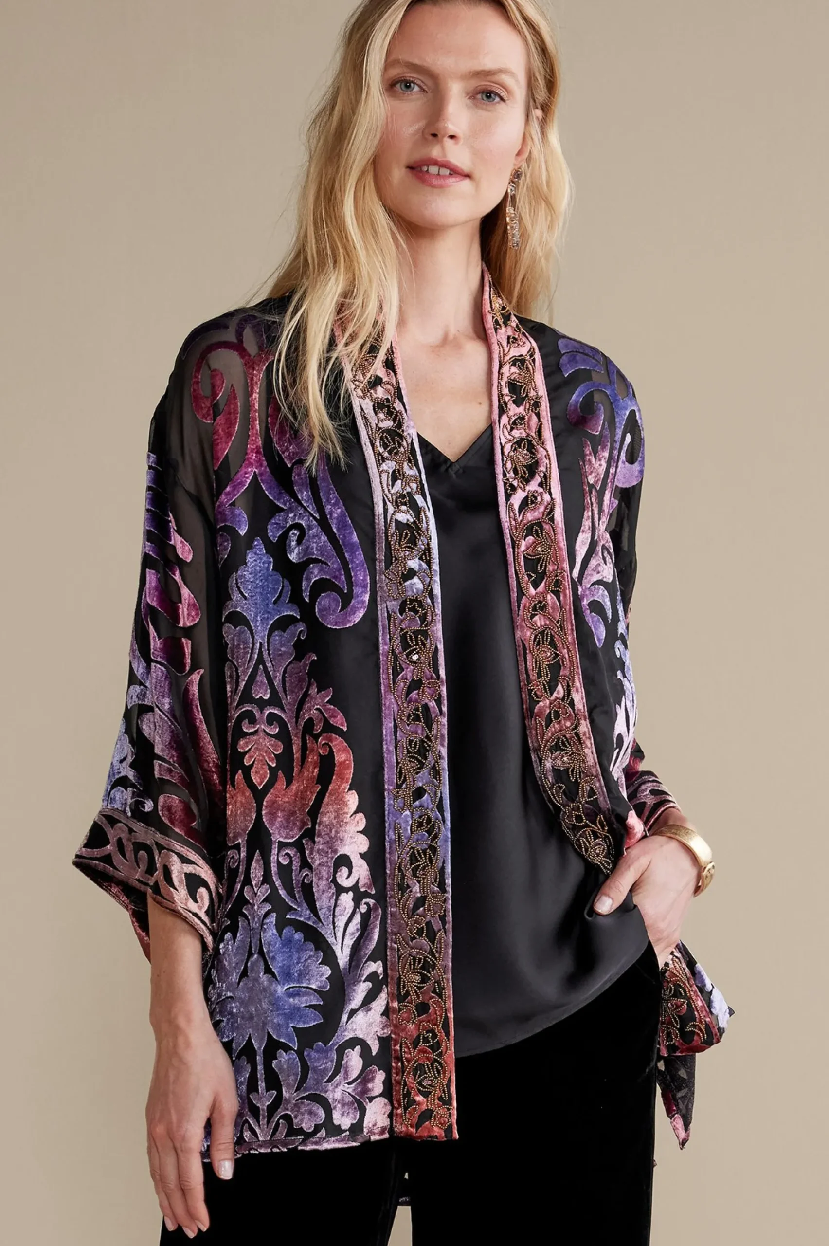 sophia_topper_5.webp Feminine Flourish | EVelvet Styles-Soft Surroundings Sophia Topper Purple Gold Metallic