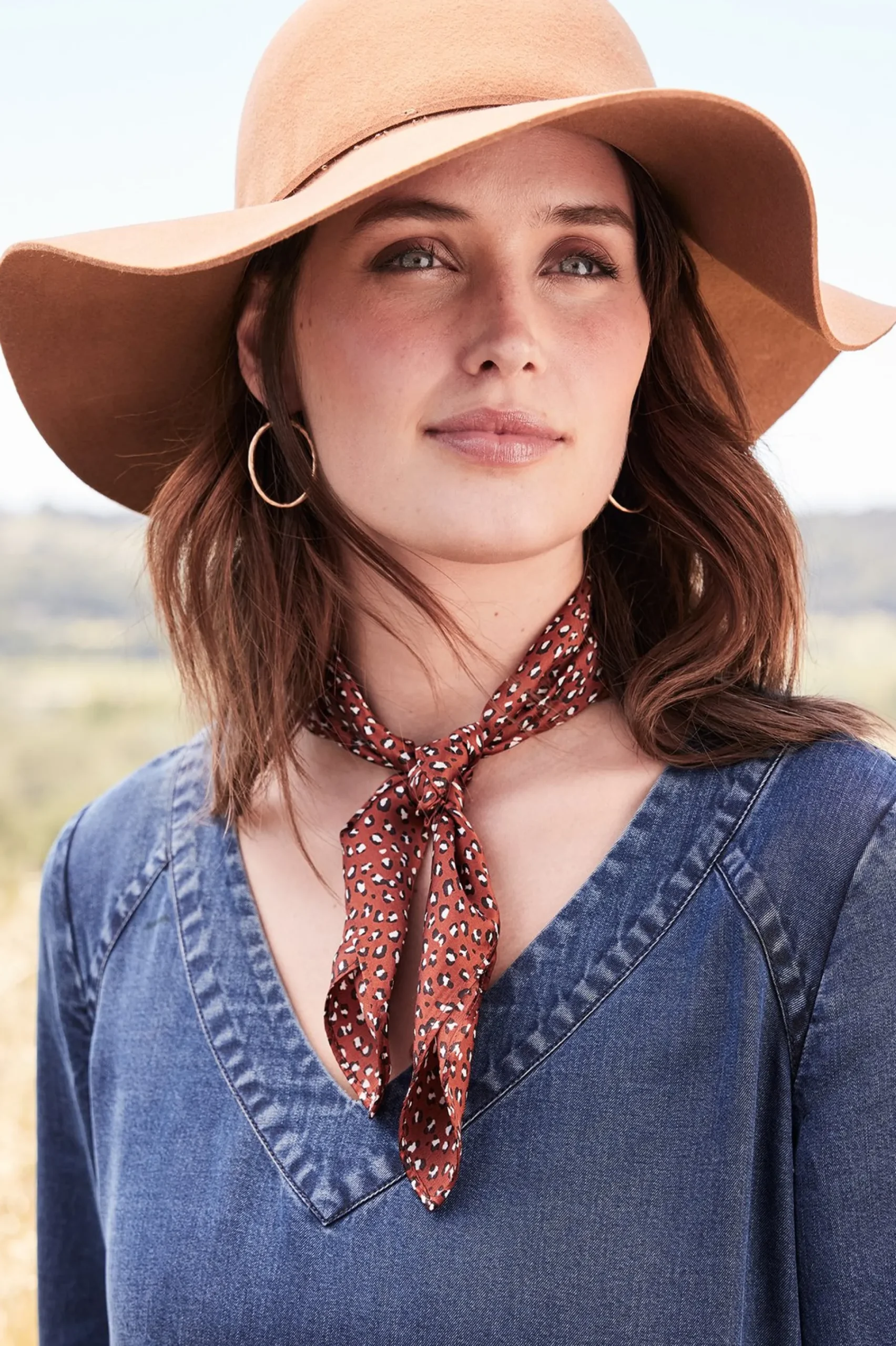 sylvia_silk_square_scarf_2.webp Scarves & Wraps-Soft Surroundings Sylvia Silk Square Scarf Rust Multi