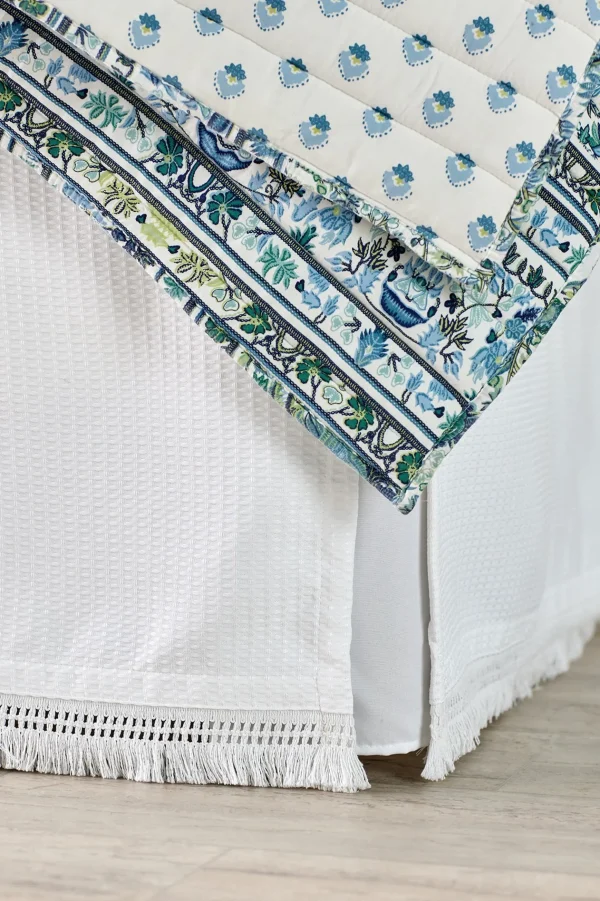 bedskirts-Soft Surroundings Tallulah Textured Bedskirt White