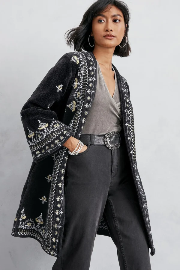 Feminine Flourish | EVelvet Styles-Soft Surroundings Tamaya Kimono Black