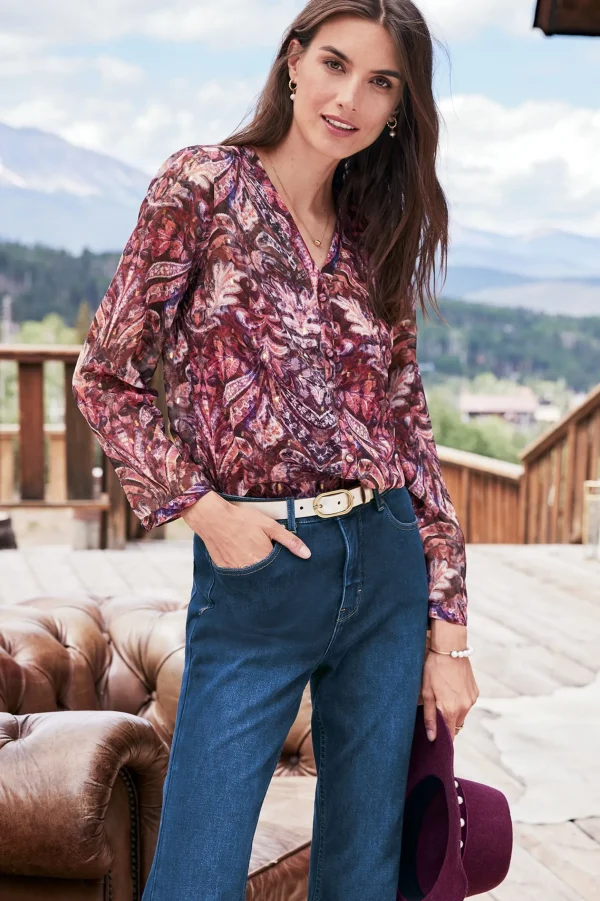 Everyday Styles | long sleeve-Soft Surroundings Tasha Top Multi Tapestry