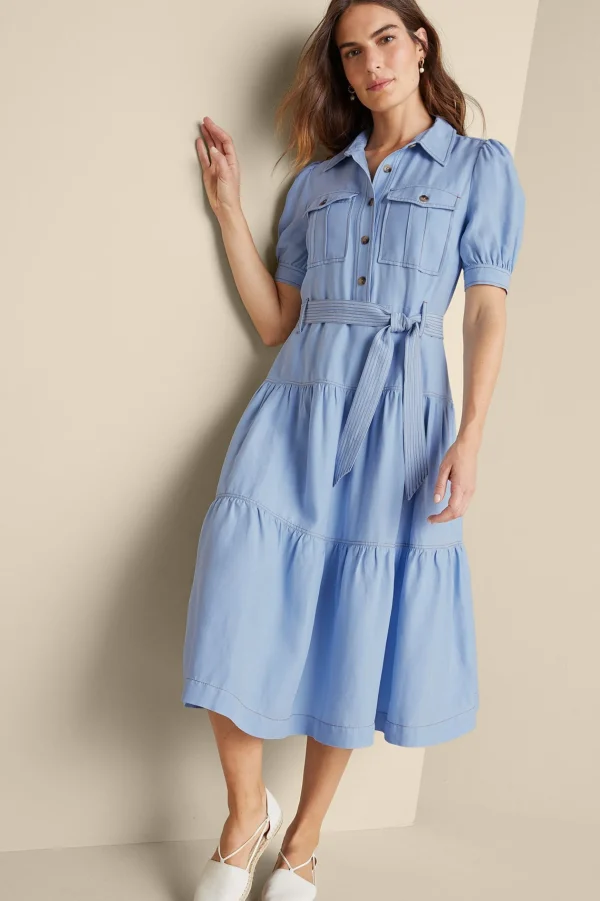 Into The Blues | casual-Soft Surroundings Tenley Midi Dress Light Denim