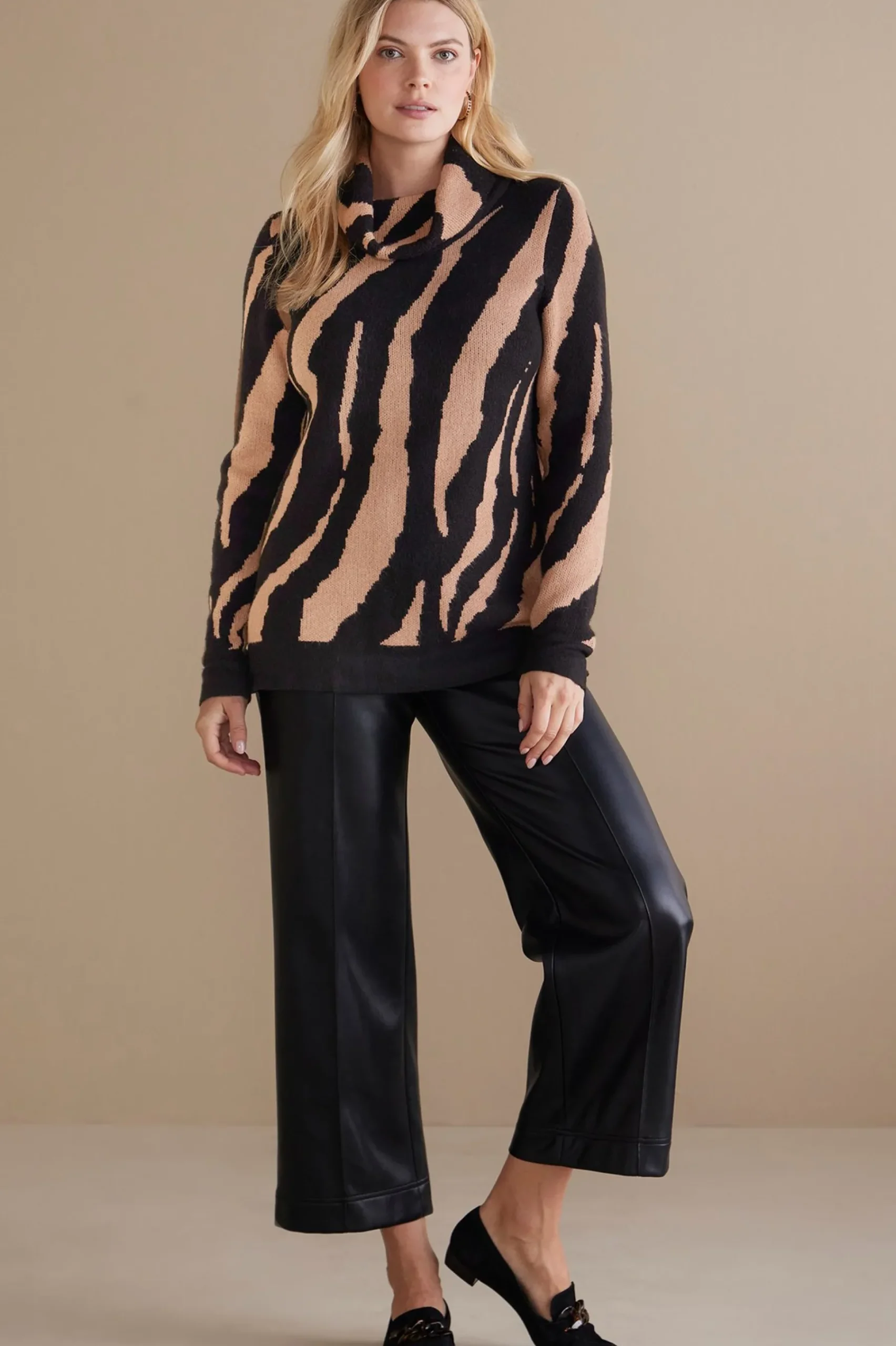 teona_sweater_1.webp Sweaters & Cardigans | long sleeve-Soft Surroundings Teona Sweater Neutral Animal
