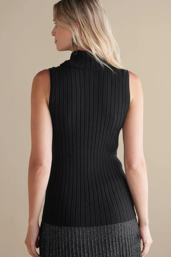 Everyday Styles | Sweaters & Cardigans-Soft Surroundings Tia Sweater Tank Black