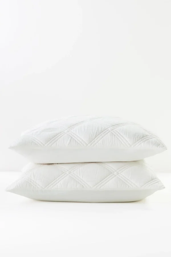 pillowcases & shams-Soft Surroundings Toluca Diamond Euro Sham Ivory