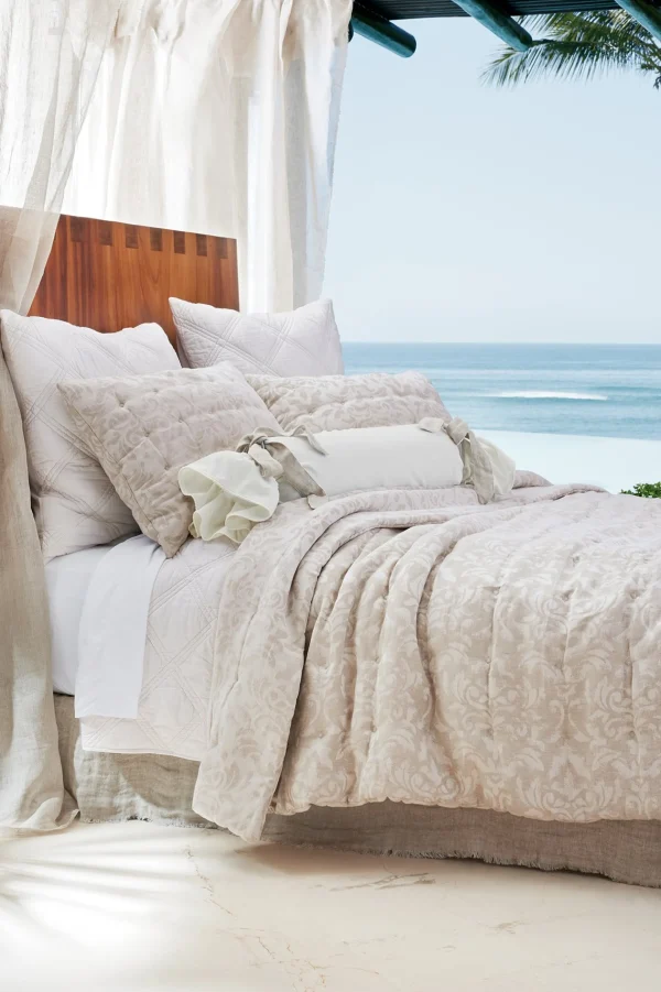quilts, coverlets & duvet covers-Soft Surroundings Toluca Diamond Quilt Ivory