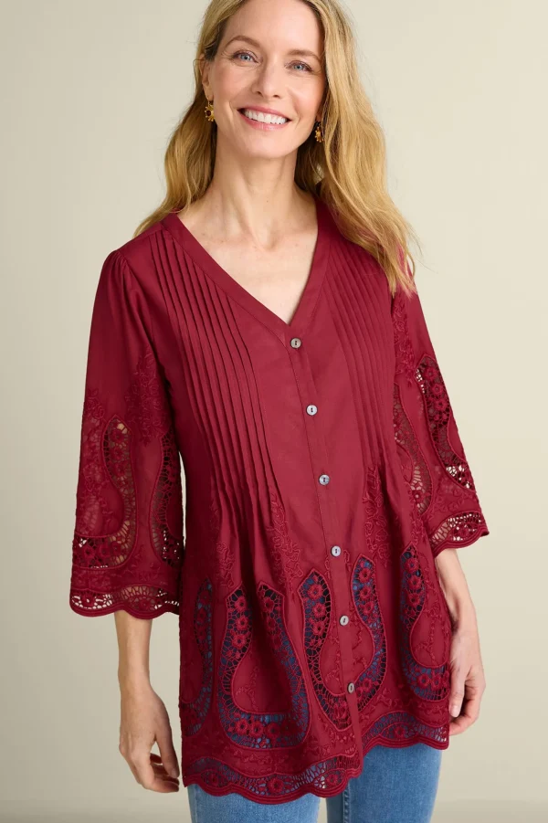 Feminine Flourish | Vacation Shop-Soft Surroundings Trella Eyelet Top White