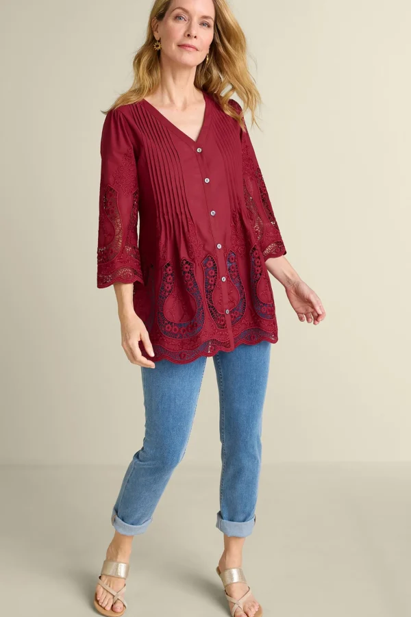 Feminine Flourish | Vacation Shop-Soft Surroundings Trella Eyelet Top White