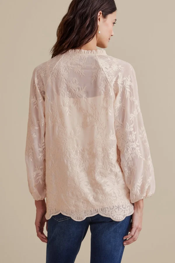 Feminine Flourish | Global Artistry-Soft Surroundings Tresa Lace Top Ivory