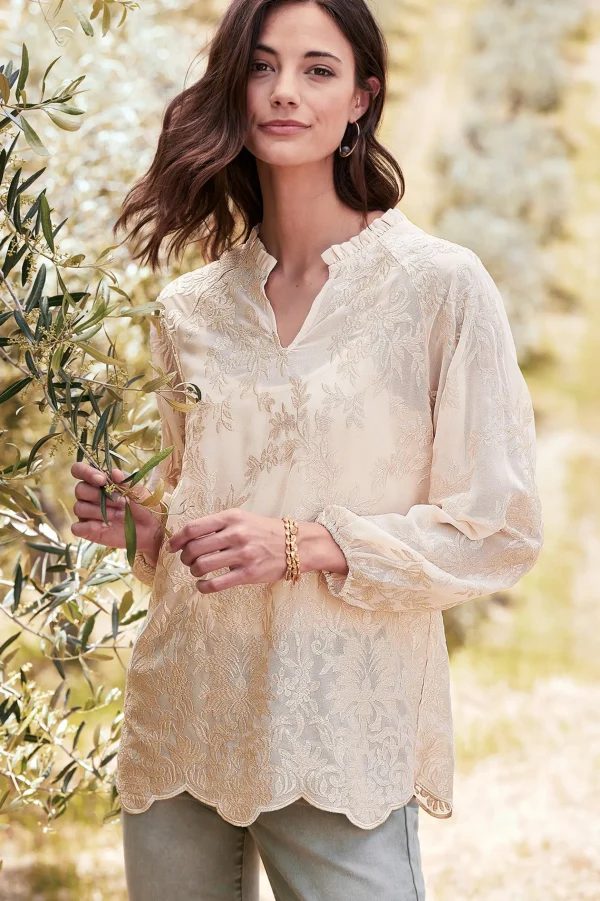Feminine Flourish | Global Artistry-Soft Surroundings Tresa Lace Top Ivory