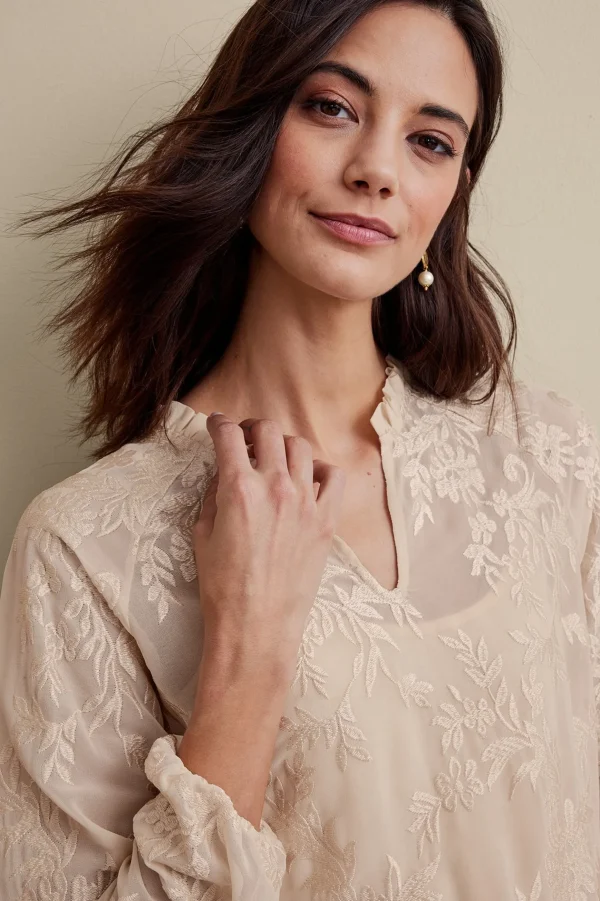 Feminine Flourish | Global Artistry-Soft Surroundings Tresa Lace Top Ivory