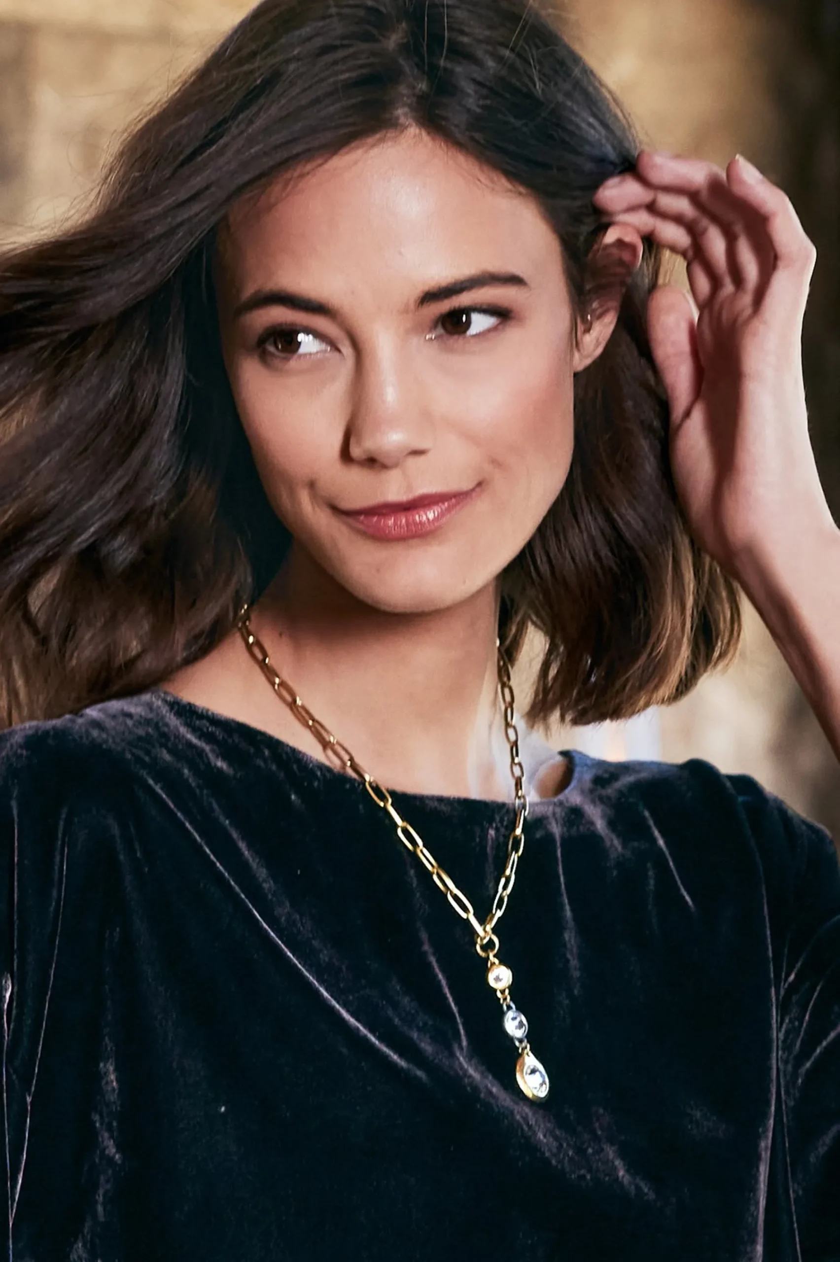 trinity_drop_necklace_1.webp Necklaces | necklaces-Soft Surroundings Trinity Drop Necklace Gold