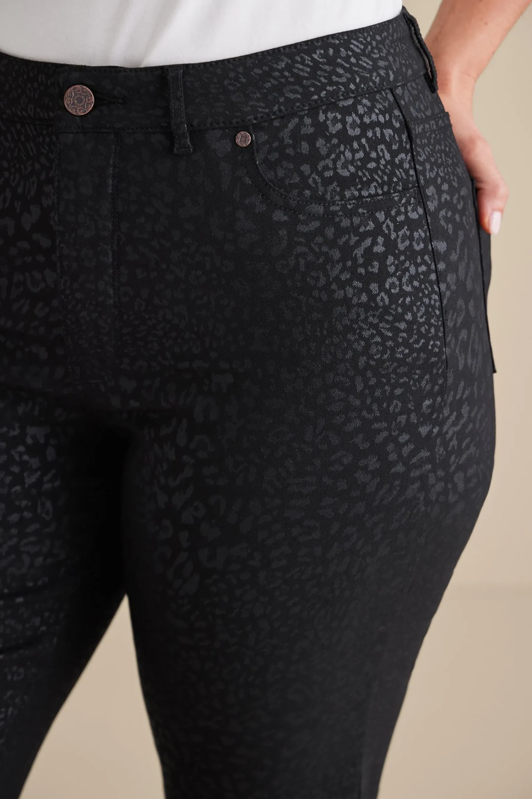 ultimate_denim_animal_str_4.webp leggings | full length-Soft Surroundings Ultimate Denim Animal Straight Leg Jeans Metallic Animal