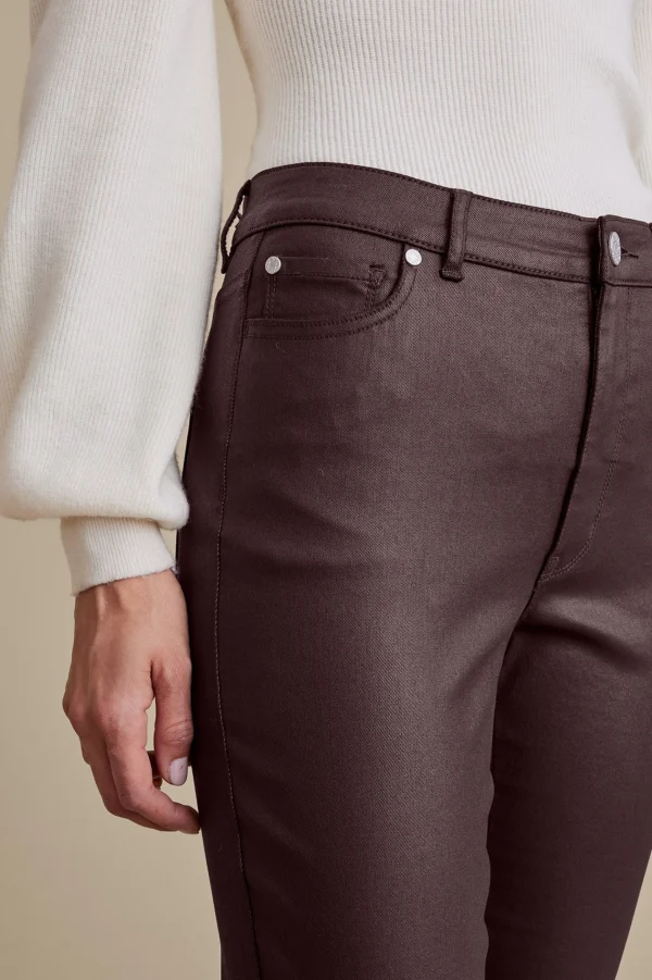 Everyday Styles | leggings-Soft Surroundings Ultimate Denim Coated Straight Leg Jeans Coated Dark Brown