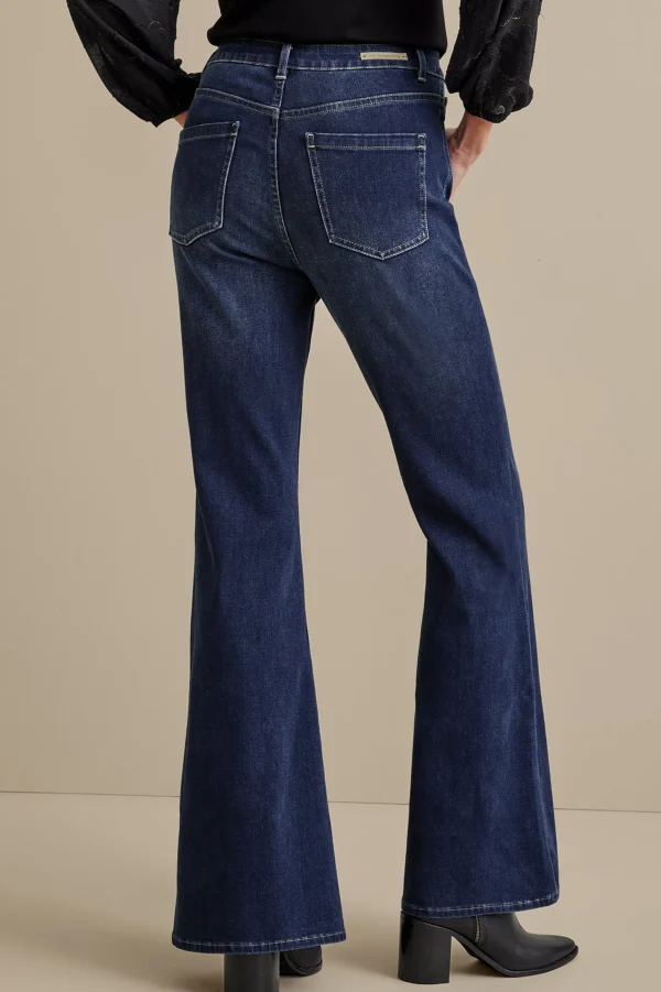 Everyday Styles | Wear Now Styles-Soft Surroundings Ultimate Denim Flare Jeans Tidal Blue Wash