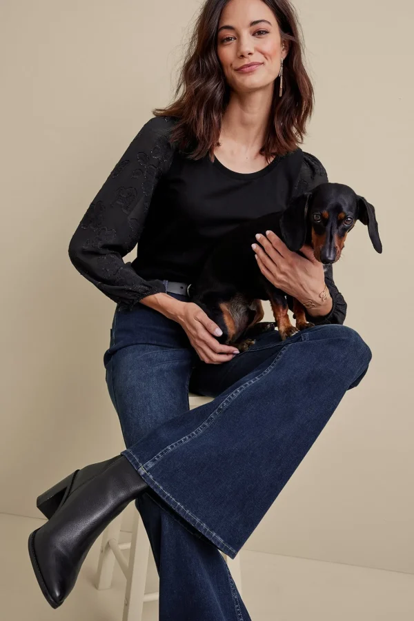 Everyday Styles | Wear Now Styles-Soft Surroundings Ultimate Denim Flare Jeans Tidal Blue Wash