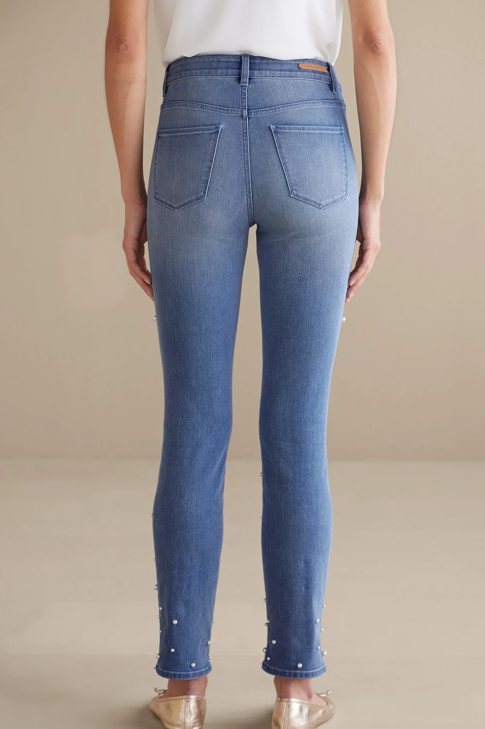 ultimate_denim_pearl_stra_2.webp Wear Now Styles | leggings-Soft Surroundings Ultimate Denim Pearl Straight Leg Jeans Icy Blue Wash