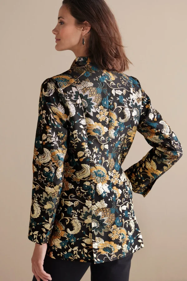 Feminine Flourish | Global Artistry-Soft Surroundings Viola Jacquard Jacket Multi Floral