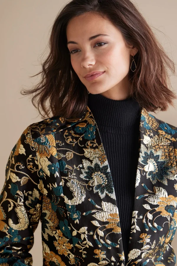 Feminine Flourish | Global Artistry-Soft Surroundings Viola Jacquard Jacket Multi Floral