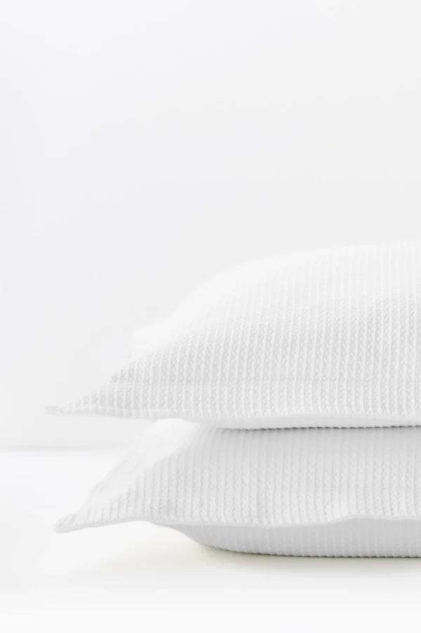 pillowcases & shams-Soft Surroundings Waffle Matelassé Euro Sham White