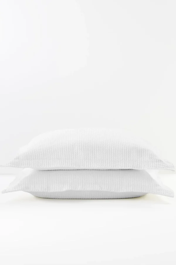 pillowcases & shams-Soft Surroundings Waffle Matelassé Euro Sham White