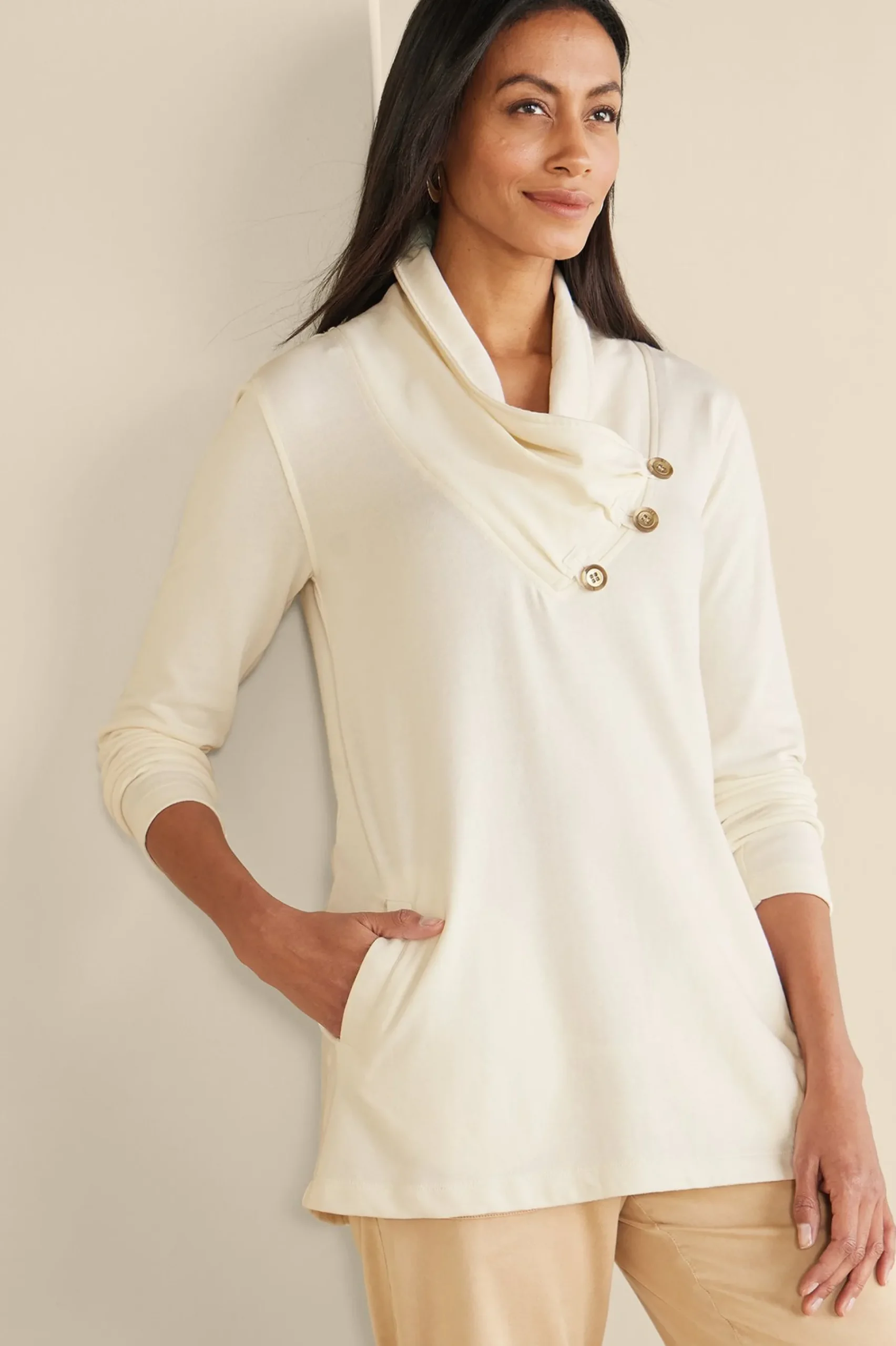 westminster_tunic_sweatsh_0.webp Wear Now Styles | long sleeve-Soft Surroundings Westminster Tunic Sweatshirt Black