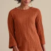 three quarter length | pullovers-Soft Surroundings Women Goldie Tunic Top Dark Copper