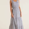 patterned | maxi-Soft Surroundings Women Kyoto Dress Blue/White