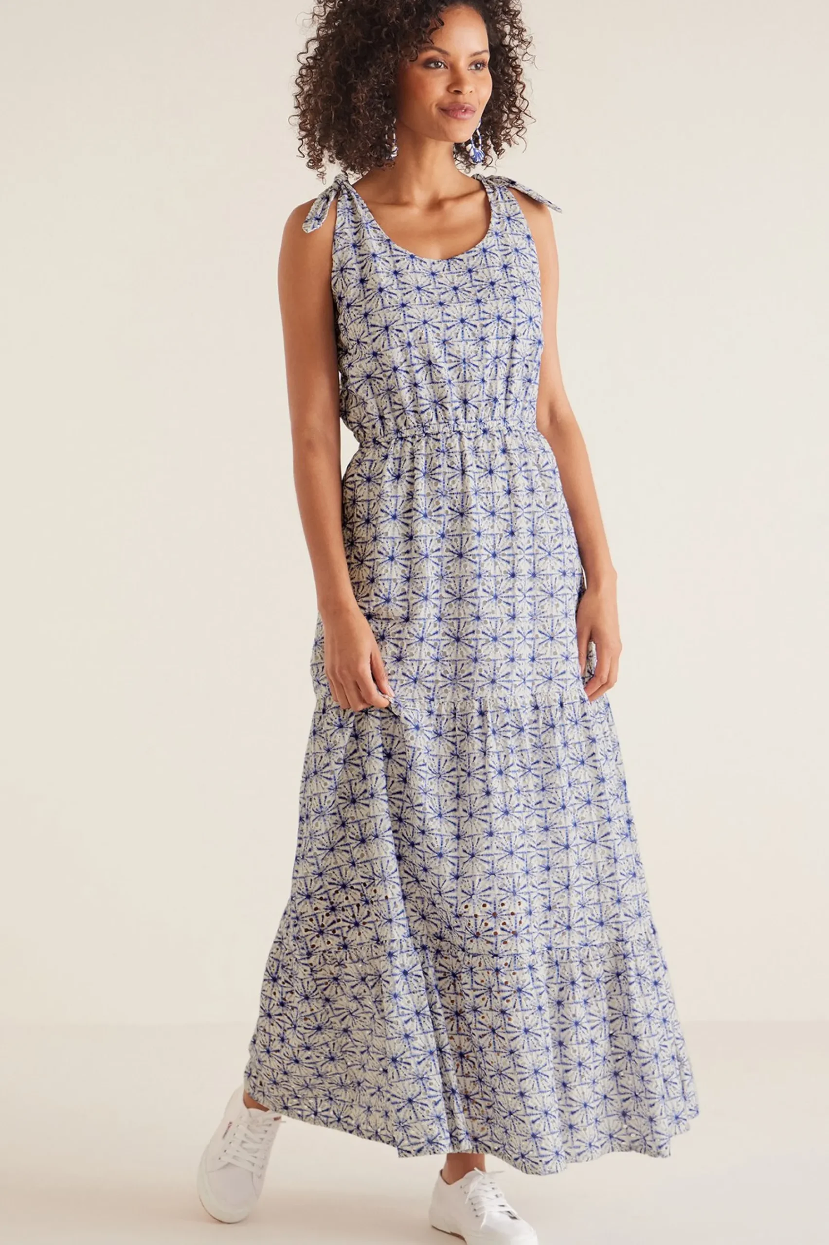 women_kyoto_dress_0.webp patterned | maxi-Soft Surroundings Women Kyoto Dress Blue/White