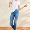 ankle | full length-Soft Surroundings Women Supremely Soft Pull-On Skinny Jeans Crawford Wash