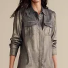 long sleeve | shirts-Soft Surroundings Zafina Shirt Metallic Gold Luster
