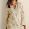 Feminine Flourish | Vacation Shop-Soft Surroundings Zina Crochet Sweater Tan Ecru