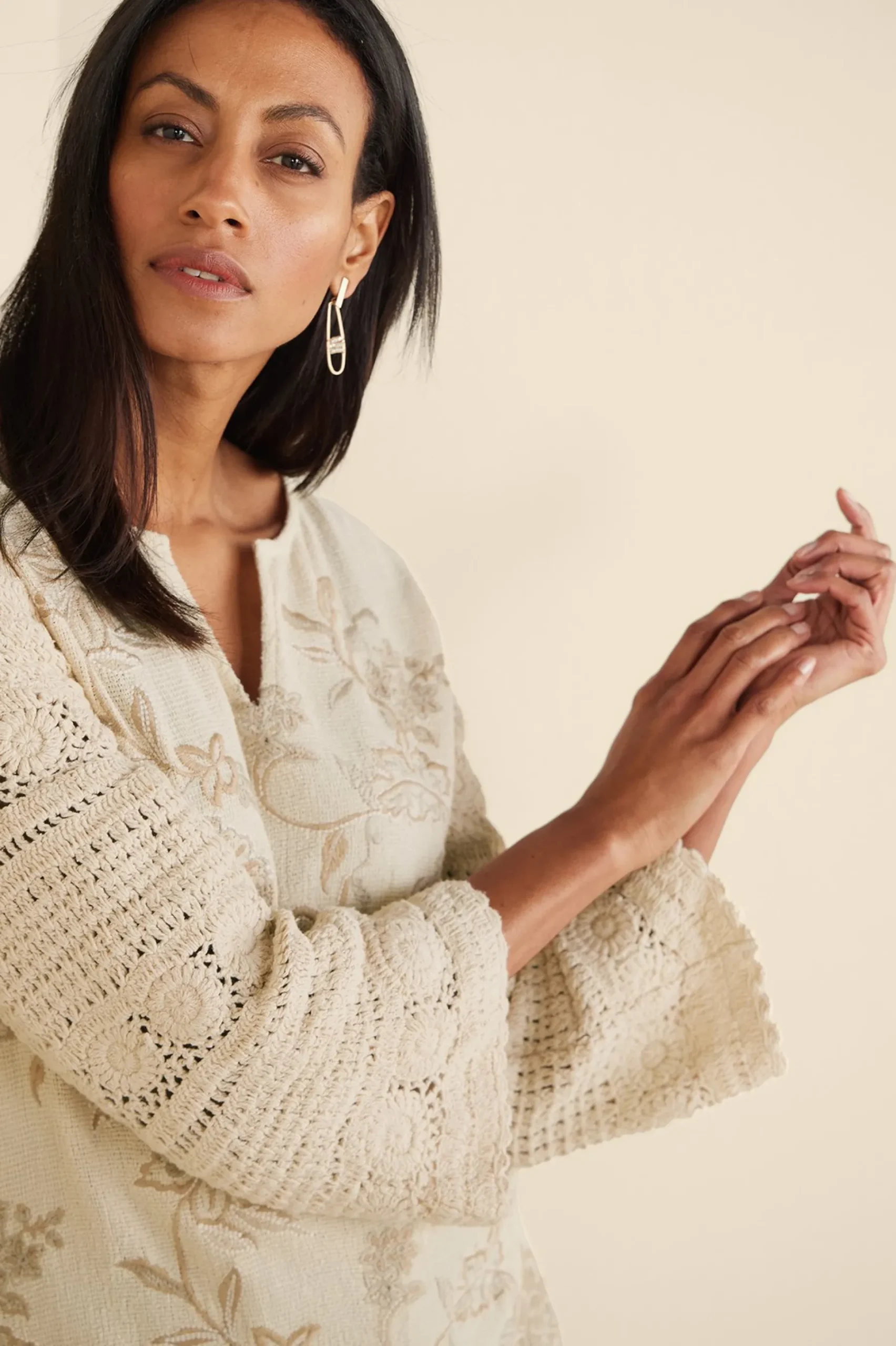 zina_crochet_sweater_4.webp Feminine Flourish | Vacation Shop-Soft Surroundings Zina Crochet Sweater Tan Ecru