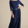 Feminine Flourish | Into The Blues-Soft Surroundings Zuri Embroidered Mesh Skirt Navy